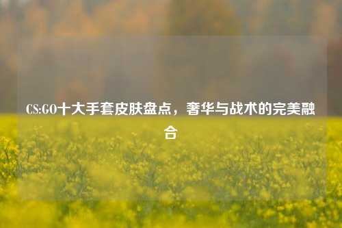 CS:GO十大手套皮肤盘点，奢华与战术的完美融合