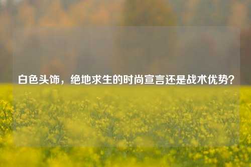 白色头饰，绝地求生的时尚宣言还是战术优势？
