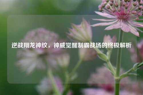逆战翔龙神纹，神威觉醒制霸战场的终极解析